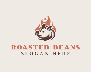 Roasted - Roast Pig Grill logo design