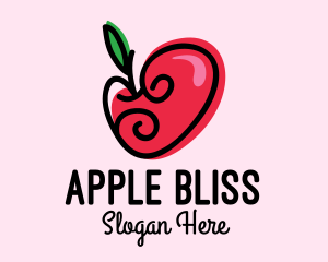 Lovely Apple Heart logo design