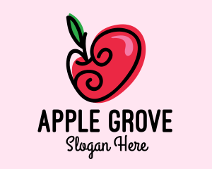 Lovely Apple Heart logo design
