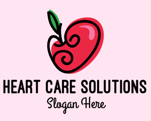 Lovely Apple Heart logo design