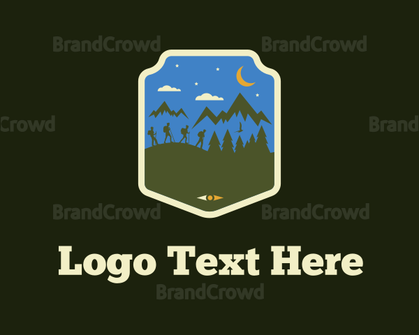 Night Mountaineering Travel Logo