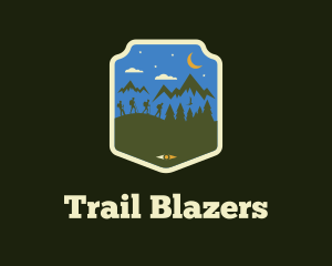 Night Mountaineering Travel logo design