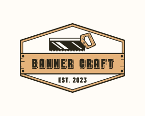 Backsaw Tool Woodwork logo design