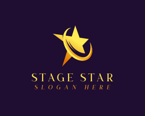 Actor - Cosmic Swoosh Star logo design