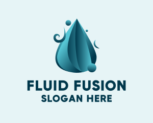 3D Water Droplet logo design