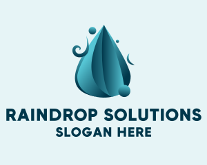 Raindrop - 3D Water Droplet logo design