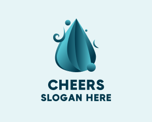 Wash - 3D Water Droplet logo design