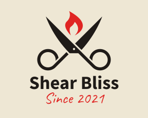 Flame Scissors Seamstress  logo design