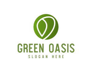 Abstract Green Eco Plant logo design