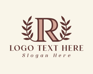 Laurel Leaf - Laurel Leaf Letter R logo design