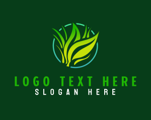 Botany - Lawn Grass Landscape logo design