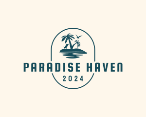 Summer Paradise Island logo design