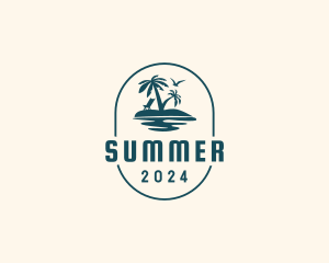 Summer Paradise Island logo design