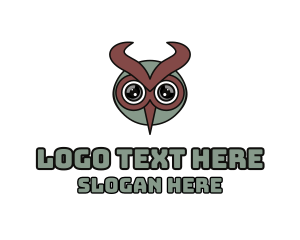 Owl - Modern Owl Horns logo design