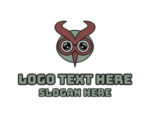 Animal - Modern Owl Horns logo design