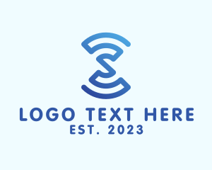 Sound - Wifi Signal Letter S logo design