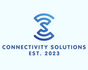 Wireless - Wifi Signal Letter S logo design