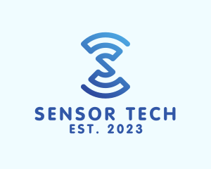 Sensor - Wifi Signal Letter S logo design