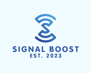 Wifi Signal Letter S logo design