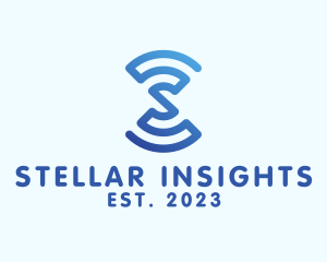 Wifi Signal Letter S logo design