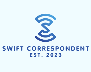 Wifi Signal Letter S logo design