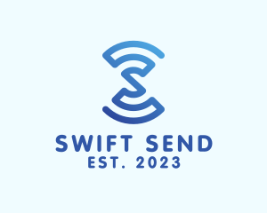 Wifi Signal Letter S logo design