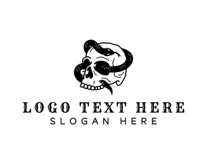 Skull - Skull Snake Dead logo design