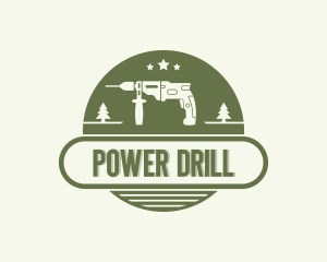 Drill - Carpentry Drill Tool logo design