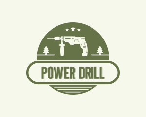 Carpentry Drill Tool logo design