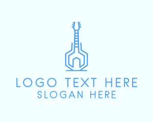 Guitar Lessons - Wrench Musical Guitar logo design