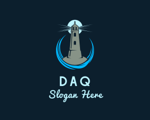 Aqua Wave Lighthouse Logo