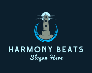 Beacon - Aqua Wave Lighthouse logo design