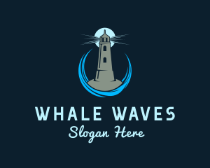 Aqua Wave Lighthouse logo design