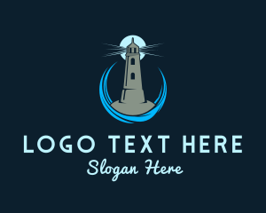 Sailing - Aqua Wave Lighthouse logo design