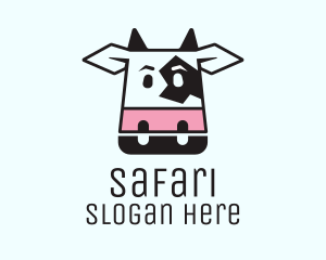 Agriculture - Cute Cow Head logo design