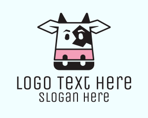 Cute Cow Head  Logo