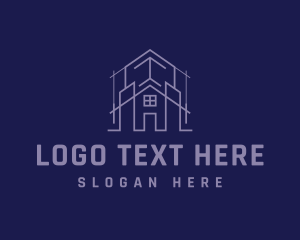 Purple - House Construction Architect logo design