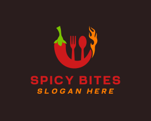 Jalapeno - Chili Flame Utensils logo design