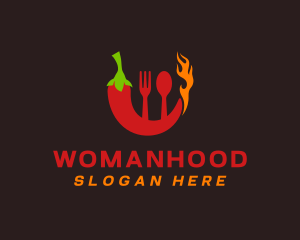 Diner - Chili Flame Utensils logo design