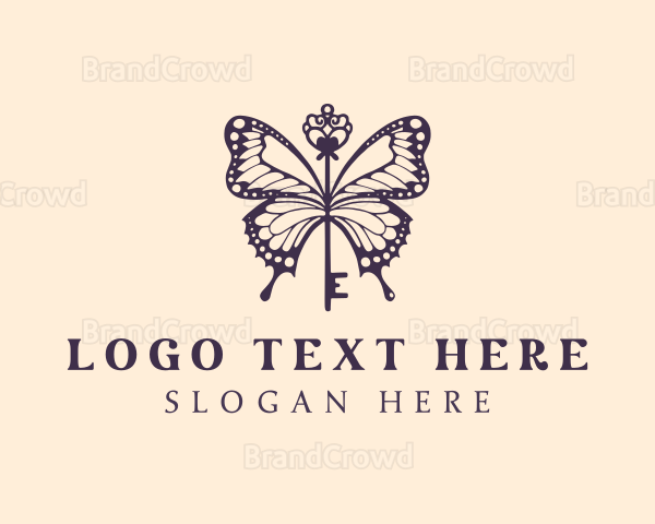 Elegant Butterfly Key Logo