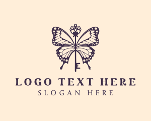 Wedding Planner - Elegant Butterfly Key logo design
