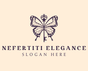 Elegant Butterfly Key logo design