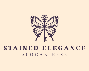 Elegant Butterfly Key logo design