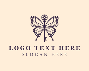 Event Organizer - Elegant Butterfly Key logo design