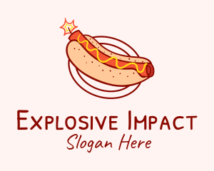 Dynamite Hot Dog Diner logo design