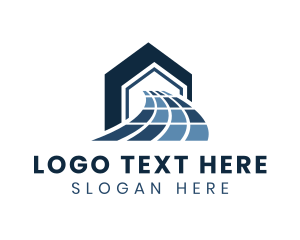 Home Depot - Blue Tile House Decor logo design