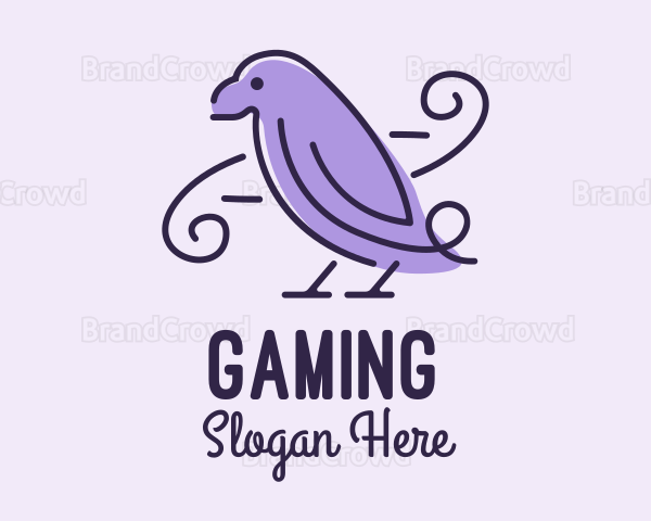 Purple Sparrow Bird Logo