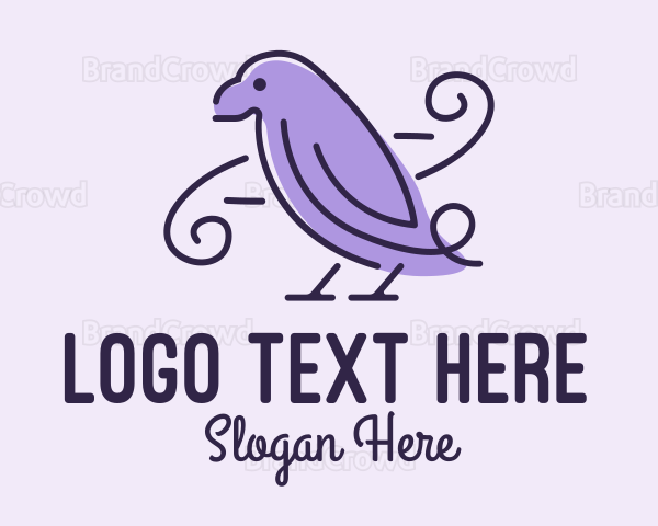 Purple Sparrow Bird Logo