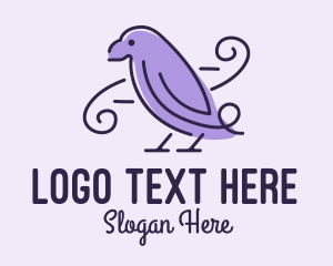 Pigeon - Purple Sparrow Bird logo design