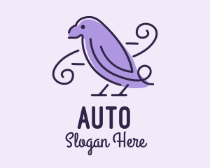 Purple Sparrow Bird  Logo